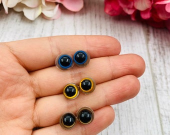 Amigurumi eyes, 8mm, 10 Pairs Color Safety Eyes , Yellow, Blue, Brown, 8mm, for amigurumi, crochet doll, stuffed animal, bead eyes,
