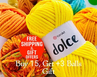 Hilo Super Soft Velvet Plushie Dolce, hilo para amigurumi de ganchillo, hilo de chenilla supersuave, supergrueso y esponjoso para tejer, 99 g (3.52 oz) 121 metros (131 yardas)