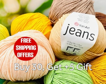 Soft Cotton Amigurumi Yarnart Jeans Yarns, 70 full colors available, Handmade amigurumi yarn, Yarn Art jeans, 4 ply sport amigurumi yarn