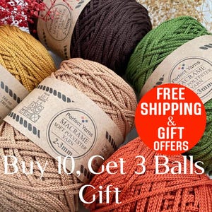 Soft polyester bag macrame yarn 2-3mm, 3mm polyester cord, 3mm polyester bag rope, 180 yard, 8.46 oz, Crochet pp polyester cordone
