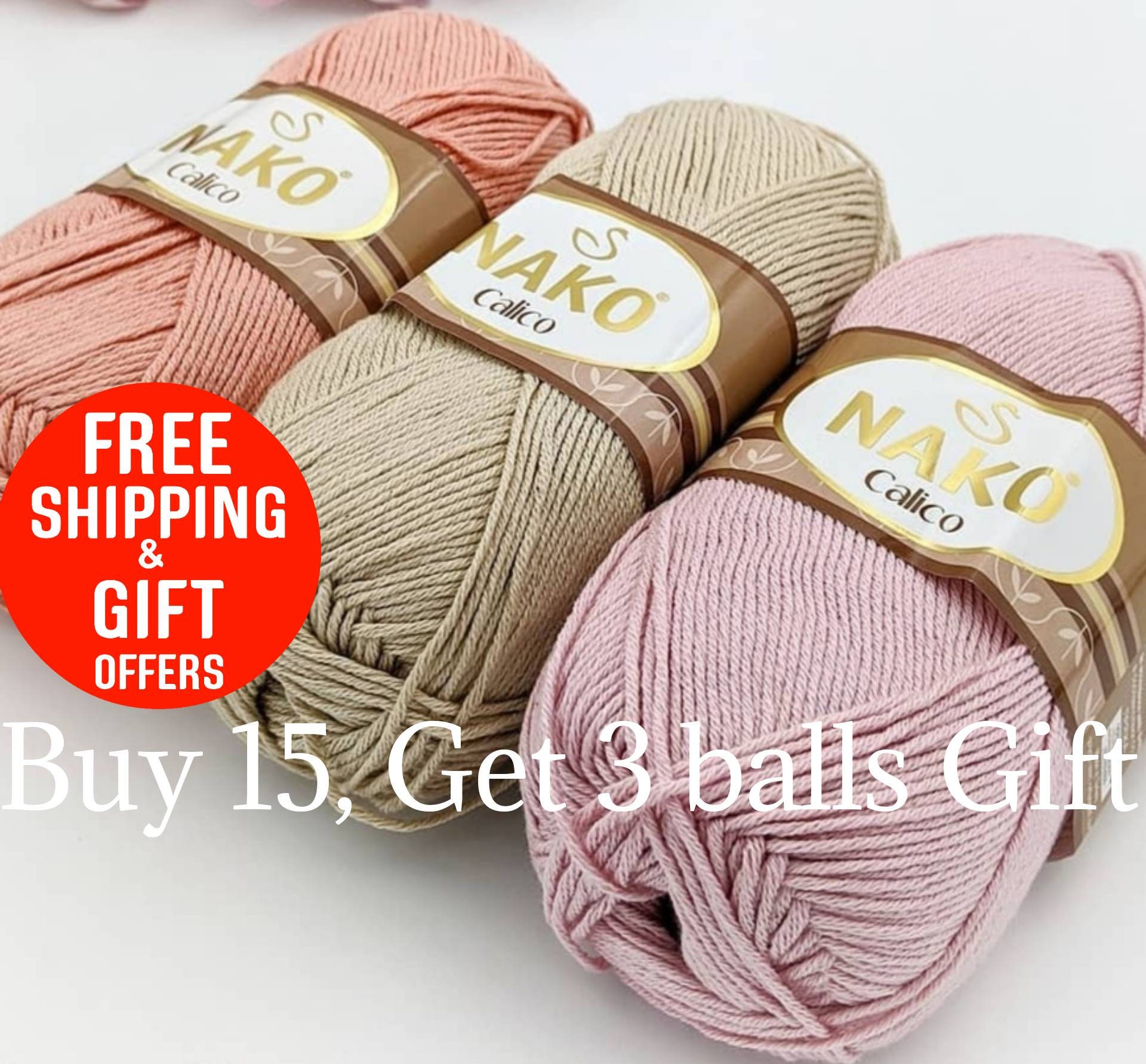 Cotton Yarn Knitting Yarn Crochet Yarn NAKO Calico Etsy