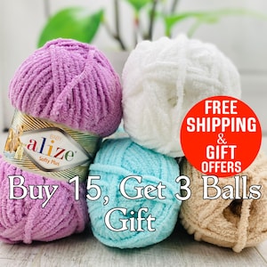 Alize Softy Plus Chenille Yarn: Bulky Polyester for Crochet & Knitting