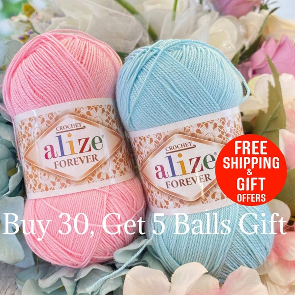 Alize forever yarn, Summer yarn, Microfiber acrylic yarn, Crochet Yarn, shawl, sweater, swimwear, vest, wrap, lingerie, women bag, swimsuit