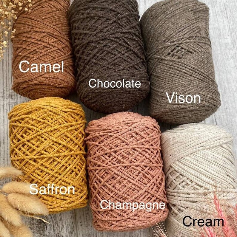 2mm Cotton Macrame yarn 135 mt 225 gr 442 ft macrame rope Etsy