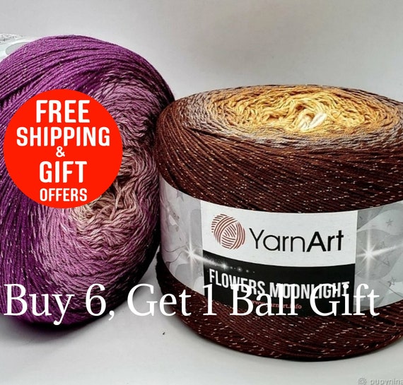 Glitter Cake Yarn, Yarnart Flowers Moonlight, Glitter Cotton Yarn, Glitter  Shawl Yarn, Ombre Yarn, Crochet Shawl, Modern Crochet, 