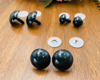 Amigurumi eyes, 10 pairs black safety eyes - 5mm, 7mm, 9mm, 12mm, for amigurumi, teddy bear,stuffed animal, plush animal, amigurumi toys,
