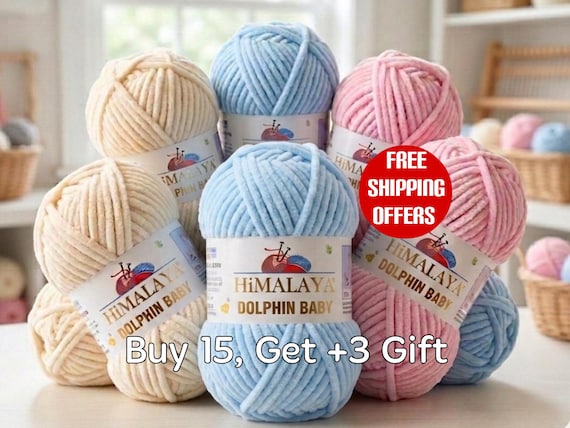 Super Soft Himalaya Dolphin Yarn, Velvet Amigurumi Yarns, Crochet Knitting Chenille Yarns, Plushie Baby Blanket Yarn, Amigurumi Soft Fiber