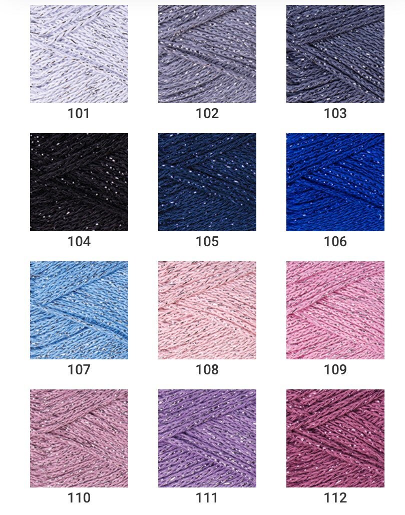 Yarnart Elegance Glitter Cotton Yarn Crochet Yarn Knitting - Etsy