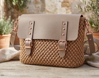 Kit para hacer bolsos tipo cartera de piel sintética, incluye base, correa y funda. Suministros para hacer bolsos de ganchillo. Conjunto de bolsos de piel vegana. Accesorios para bolsos de ganchillo.