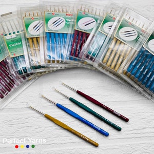 10 Pack - CleverDelights Size G (Size 6) Aluminum Crochet Hooks - 6 inch Length - 4mm Diameter