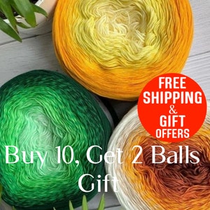 Pure Cotton Yarn Cake, Gradient Cotton, YarnArt Flowers, Rosegarden 250gr, 1093 yard, 8.82oz,  Puzzle Cake Yarn, yarn grade, knitting poncho