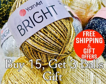 Glitter Sport yarn, yarnart bright yarn, metalic yarn, Cross Stitch, crochet , sport yarn , lace yarn, glitzy yarn, accessories yarn