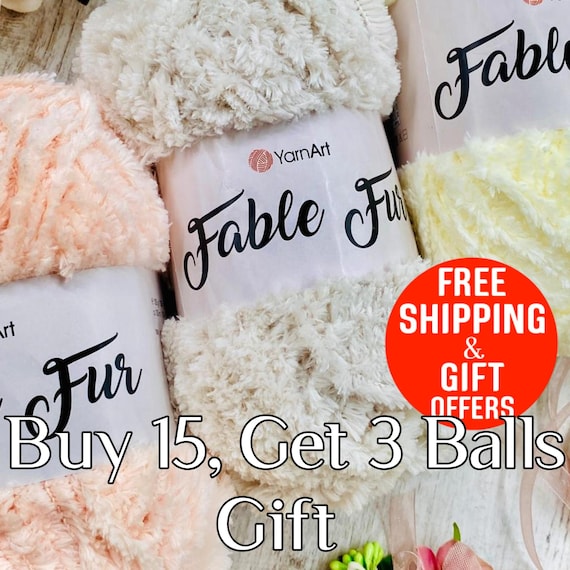 Very Softy Chenille Fluffy Amigurumi yarn, Yarnart Fable Fur Yarn, Soft Polyester Yarn, Amigurumi Velvet Bulky Yarn, Knit Crochet Yarn