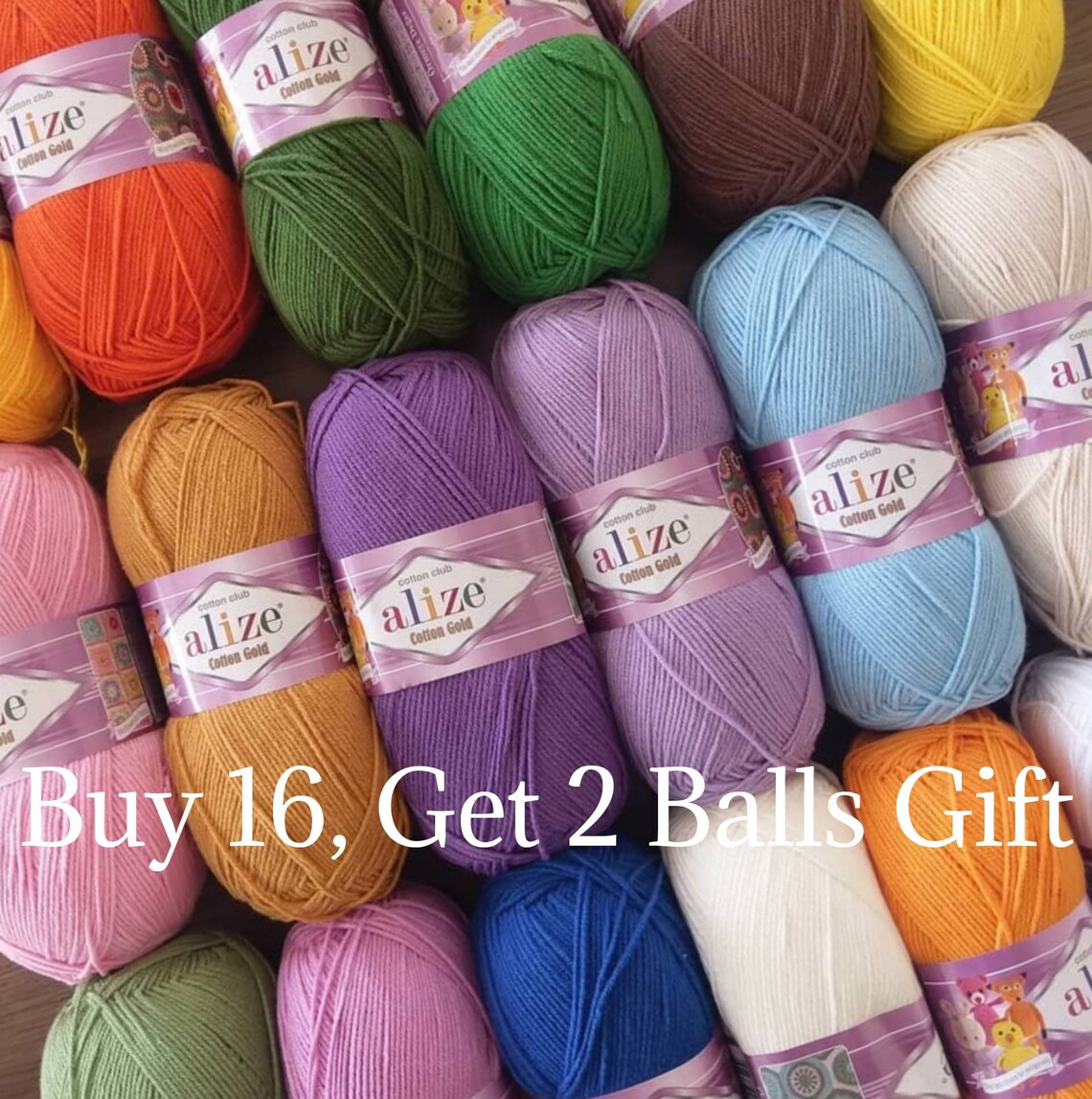 Amigurumi yarns Alize Cotton Gold yarn 100 grams 330 Etsy