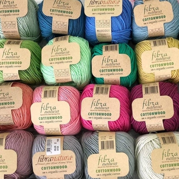 Natural Cotton Hypoallergenic yarn Premie Baby Color Choice DSH Organic Cotton EKO-TEX Cottonwood Cotton Wood yarn by Himalaya Fibra Natura