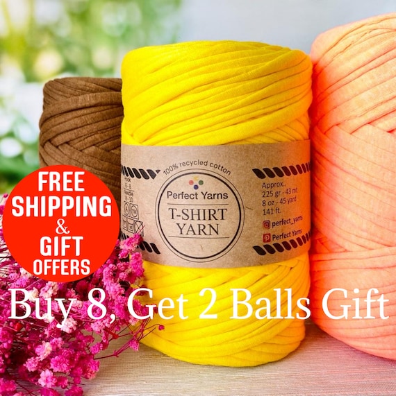 Tshirt Yarn, 225 Grams 43 Meters 20-30 Mm, 8 Oz 45 Yards, Textile Yarn,  Crochet Yarn, Basket Yarn, Fabric Yarn, Bag Cord 