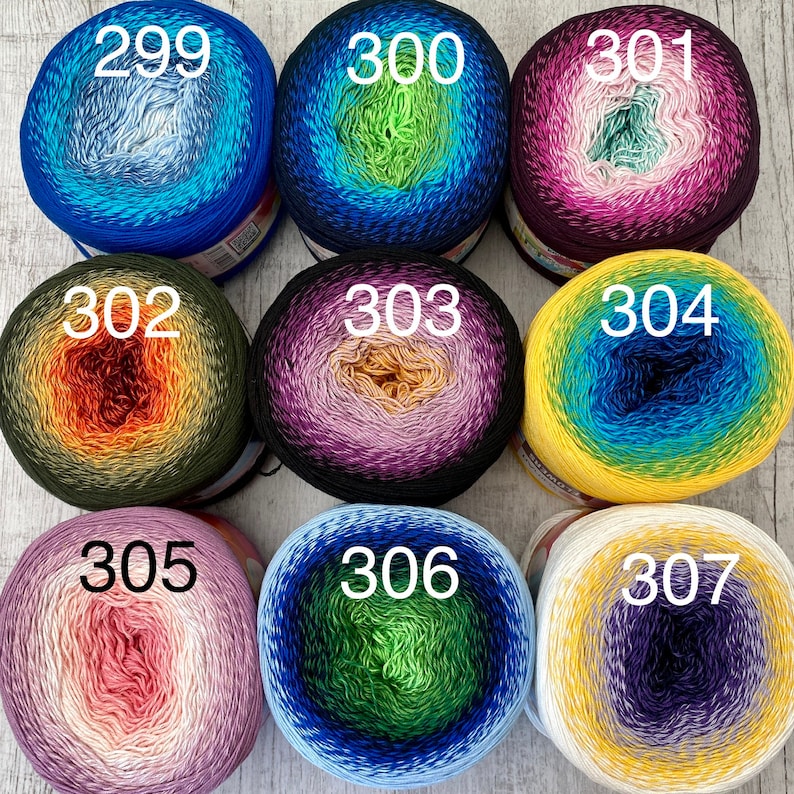 Cotton Shawl Cake fine Yarn, Wraps Dresses Fine Cotton Fiber, Multicolor whirl crochet knitting yarn, YarnArt Flowers Thin yarn, 8.82 oz zdjęcie 7