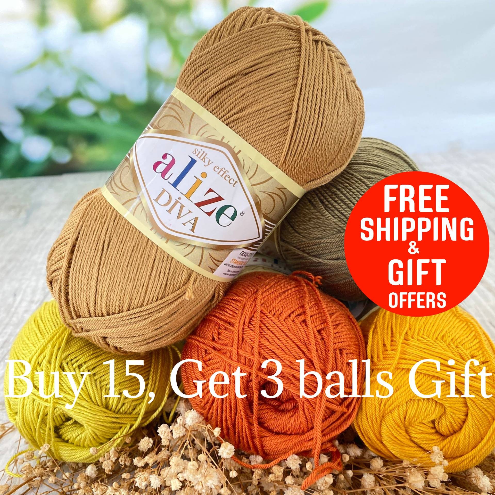 Yarnstreet.com - 15% OFF #Alize #Diva yarn! We have a special price for one  of our most popular summer yarns till 2nd of July . !!!! ALIZE DIVA!!!!  Weight = Fingering (14