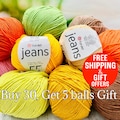 Soft Cotton Amigurumi Yarns, Yarn art jeans yarn, 70 full colors amigurumi yarn, YarnArt jeans, 4 ply sport amigurumi cotton fiber yarn