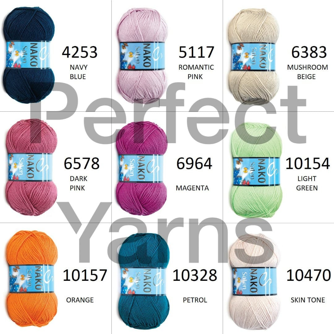 NAKO Saten. Acrylic Yarns nako Yarn Crochet yarn | Etsy