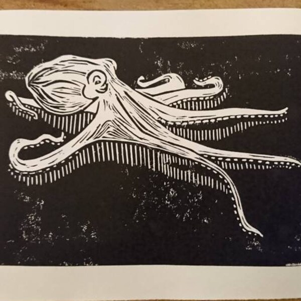 Illustration/linogravure - Octopus