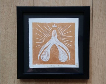 Illustration / Linoldruck - Imperatrice Clitoris