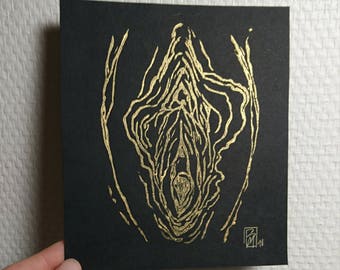 Impresión original / linograbado - Vulve (a)dorée