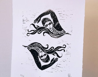 Crawl _ illustration originale/linogravure/édition limitée