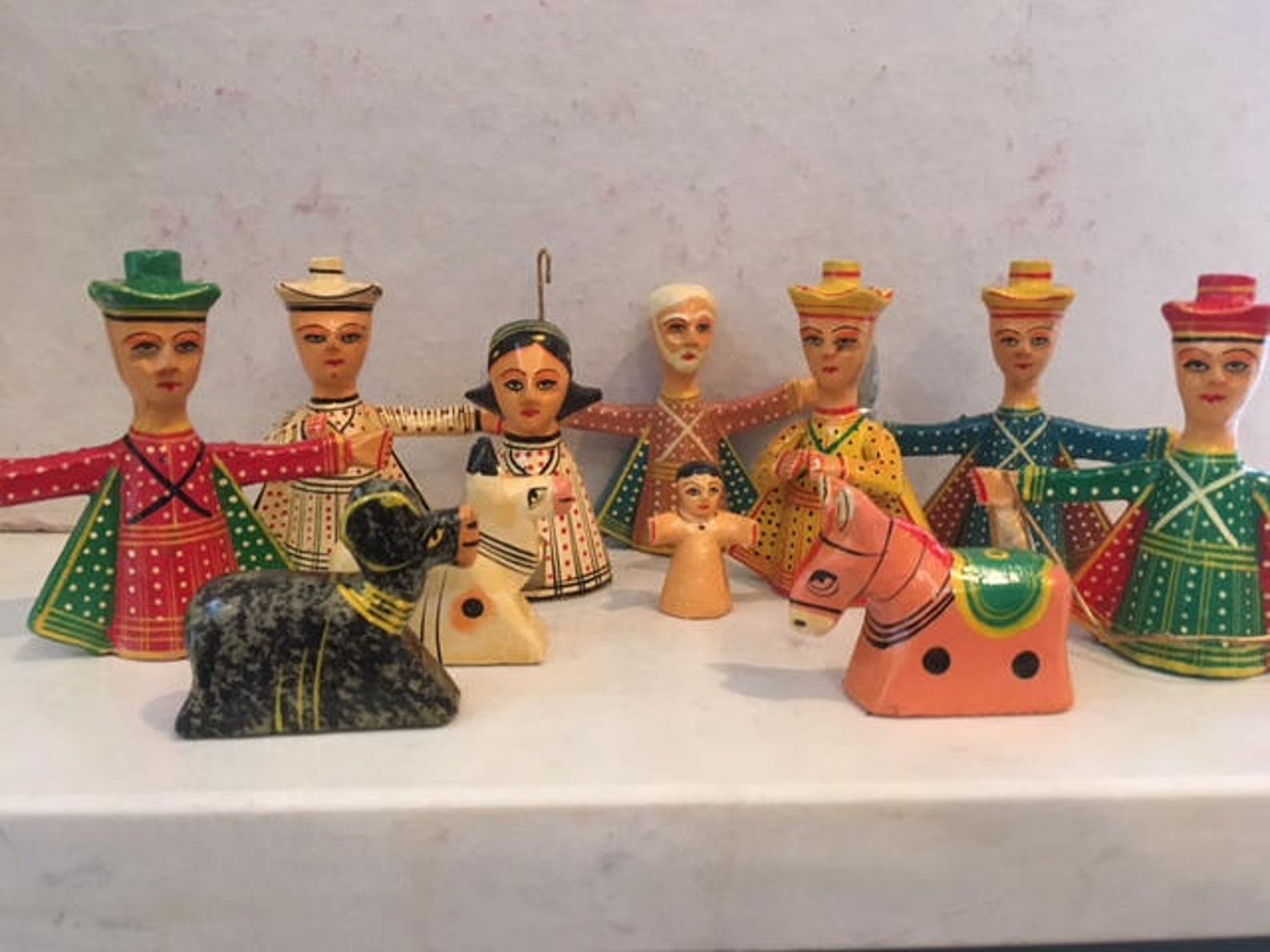 12 piece handmade nativity set from India boxed Etsy