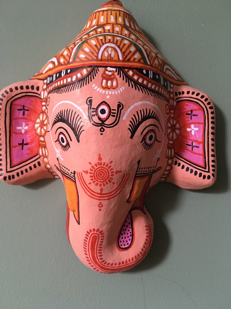 A Wonderful Papier Mache Elephant Wall Hanging Lord Ganesh Etsy