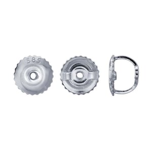 14K White Gold Threaded Earring Backing with Hole Size .040&quot;