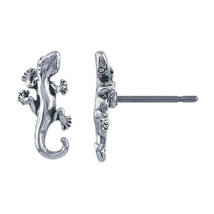 Silver Stud Earrings Sterling Silver Gecko Stud Earrings Animal Amphibian Life all genders gifts