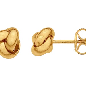 14K White, Rose, Yellow Gold 7mm Love Knot Stud  Earrings
