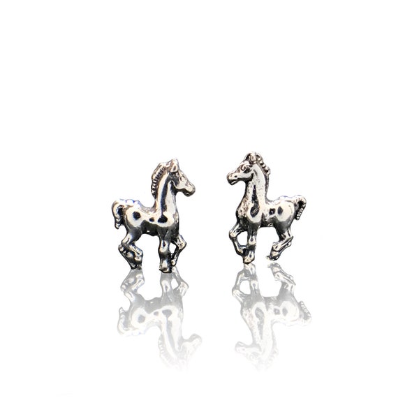 Silver Stud Earrings Sterling Silver Show Horse Earrings Pony Great Size Animal