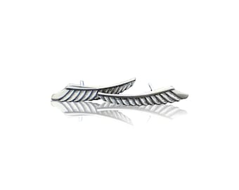 Silver Stud Earrings Angel Wing Ear Climber Sterling Silver American Made