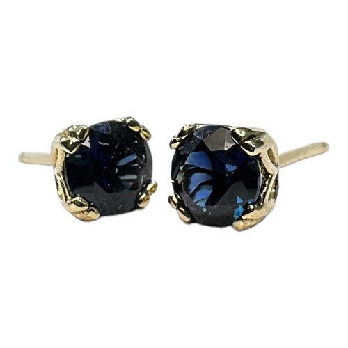 Prong Set Round Antique Set Topaz Earrings in 14k Yellow Gold