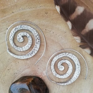 Indian tribal earrings, Spiral tribal earrings, Ethnic hoops, Tribal earrings, Tribal jewellery, Festival earrings.