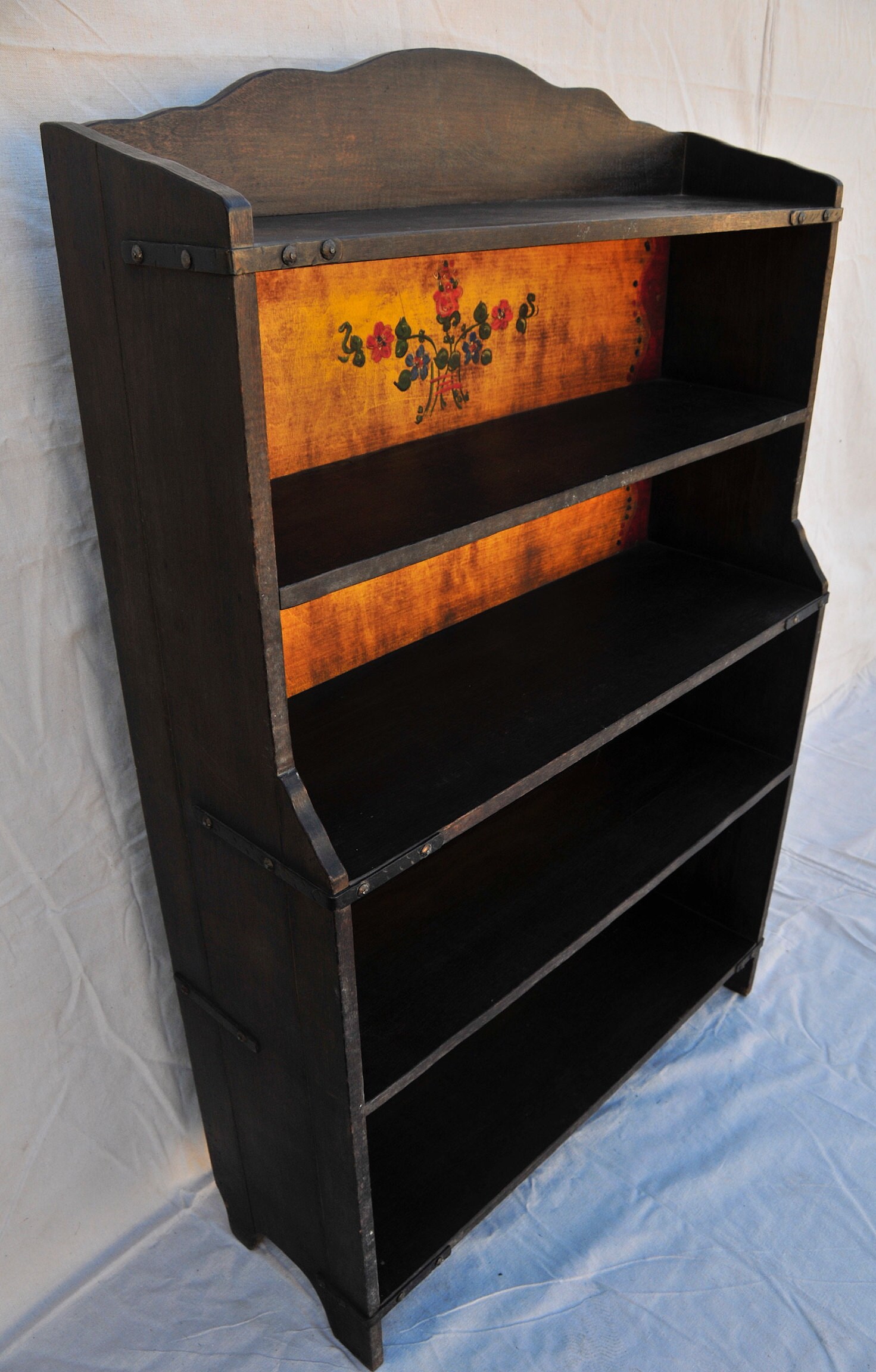 Monterey Bookcase Dark Wood All Originai w/ Floral Decor Etsy
