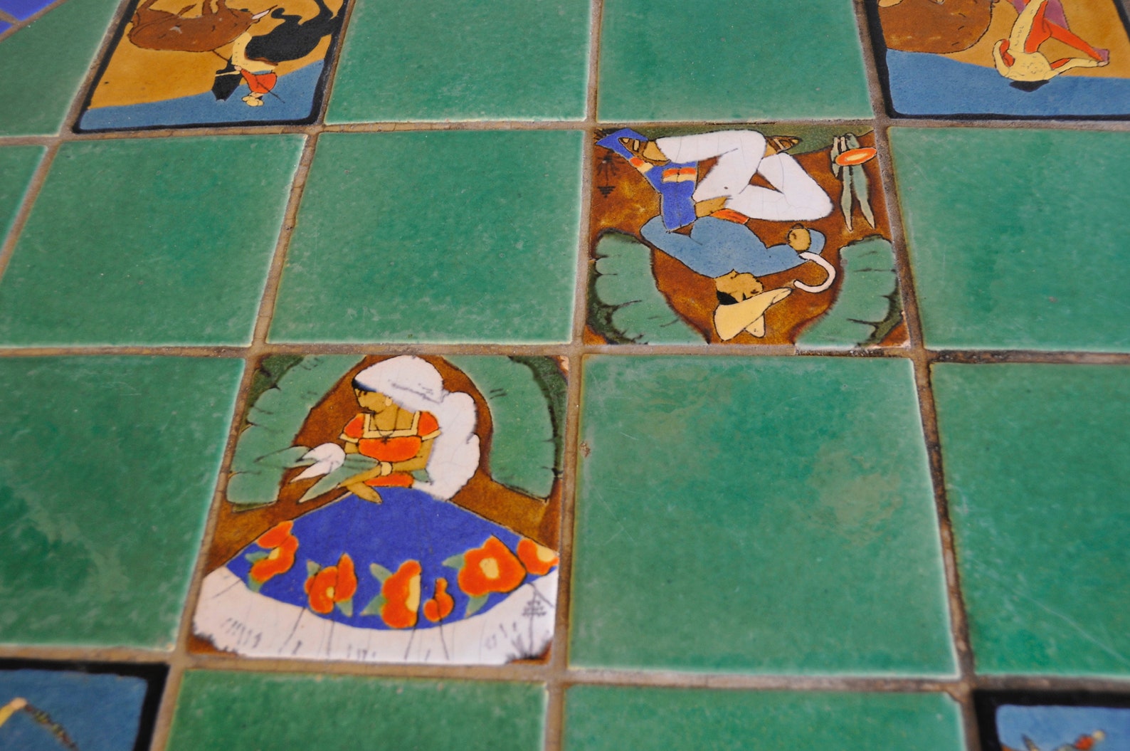 Huge San Jose Tile Patio Table Wrought Iron Base All Etsy