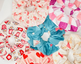 Valentine's Day Hair Scrunchies | Hair Accessories for Nurses and Teachers | Athletic Scrunchie