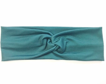 DIADEMA / Diadema lisa verde bosque / turbante / diadema anudada / accesorios para el cabello / accesorios de fitness