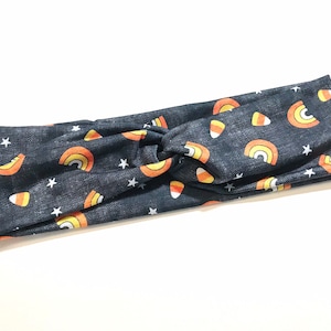 HALLOWEEN TWIST HEADBAND / Halloween rainbows black headband / hair accessories / fitness accessories