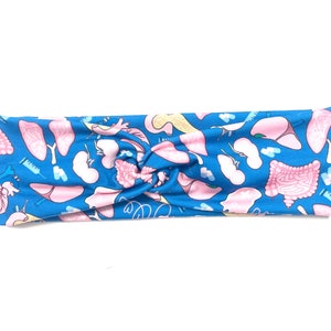 MEDICAL TWIST HEADBAND / Organs on blue headband / hair accessories / fitness accessories