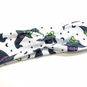 HALLOWEEN TWIST HEADBAND / Halloween witches white headband / hair accessories / fitness accessories