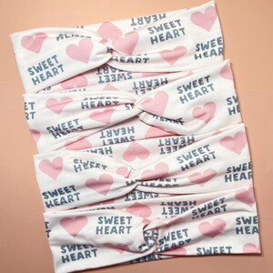 Valentine&#39;s Day Sweet Heart Headband | Twist Headband for Teachers and Nurses | Athletic Hair Accessory