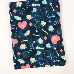 MEDICAL TWIST HEADBAND / Navy rainbow medical hearts headband / hair accessories / fitness accessories