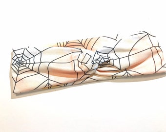 HALLOWEEN TWIST HEADBAND / Halloween spooky spiderwebs headband / hair accessories / fitness accessories
