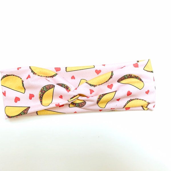 HEADBAND / Food taco love headband / turban headband / knotted headband / hair accessories / fitness accessories