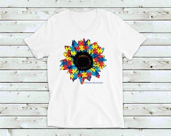 Autism Awareness Sunflower camiseta apoyar autismo verano moda primavera flores suaves top casual regalos de camisa para mamá
