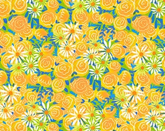 Quilt Retreat - Yellow Roses & Daisies - DP25155-52 - Half Yard